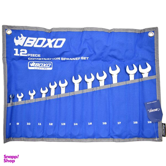 آچار یکسر تخت و یکسر رینگی بوکسو مدل WR1710-12B مجموعه 12 عددی