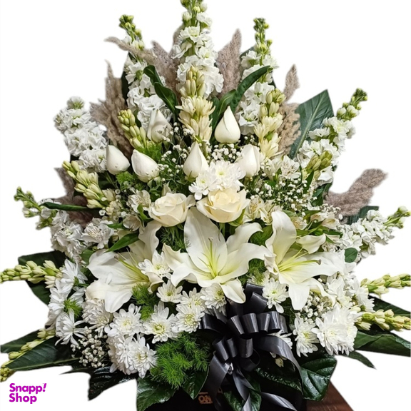باکس گل طبیعی گلی کد 20098 رنگ سفید
