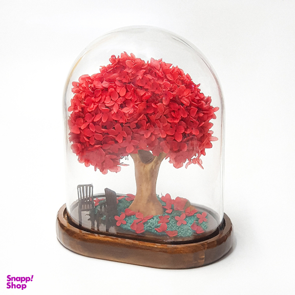 باکس درختچه گل هورتانزیا جاودان مدل آدونیس رز رنگ قرمز