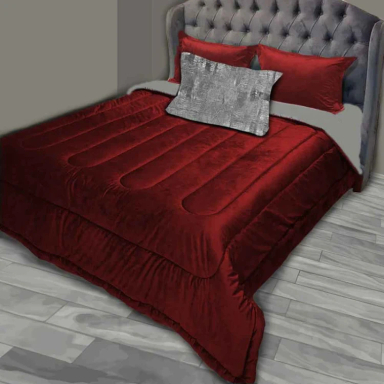 سرویس روتختی دو نفره 7 تکه نوپه هوم مدل M15 به همراه روبالشی طرح دار مینیمال سه بعدی