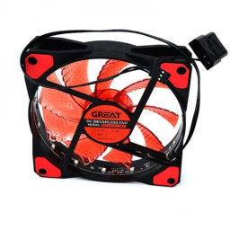 خنک کننده کامپیوتر 12 سانتی‌متری گریت LED قرمز کد DF1202512SEL