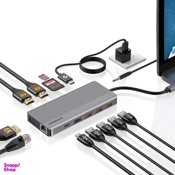 USB هاب مولتی پورت پاورولوژی مدل 13in1 Slim P131HBCGY