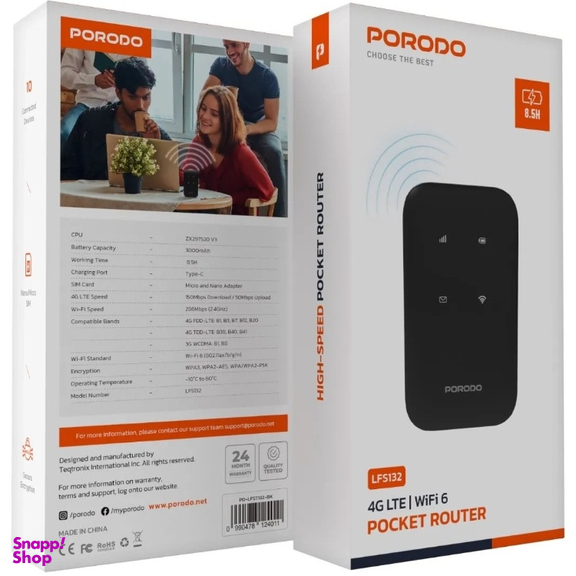 روتر جیبی پرودو مدل PD-LFST132 4G LTE & WiFi 6