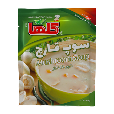 سوپ قارچ نیمه آماده گلها وزن 70 گرم بسته بندی سلفون