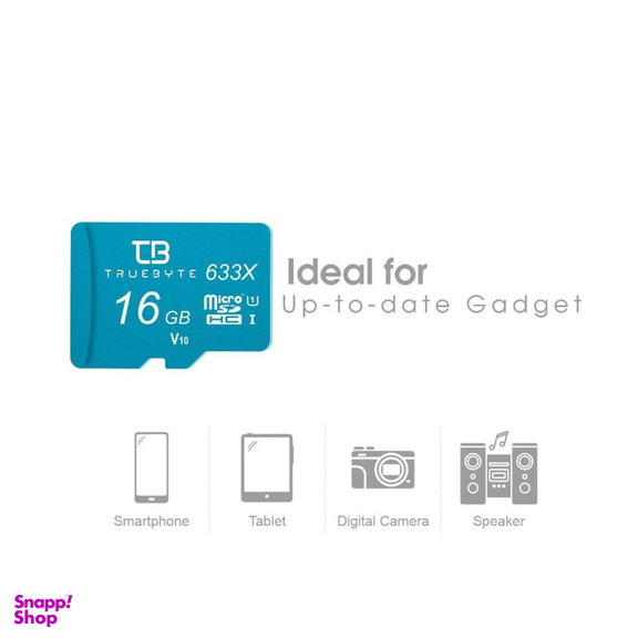 کارت حافظه MicroSDHC تروبایت مدل V10 کلاس 10 استاندارد UHS-I U1 سرعت 95MBPS ظرفیت 16 گیگابایت به همراه آداپتور SD و کارت‌خوان