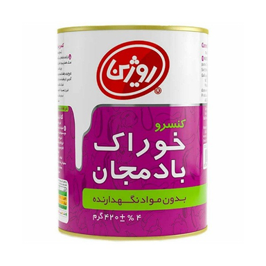کنسرو خوراک بادمجان روژین وزن 420 گرم