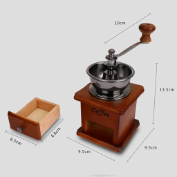 آسیاب قهوه دستی کافی مدل بدنه چوبی طرح Coffee
