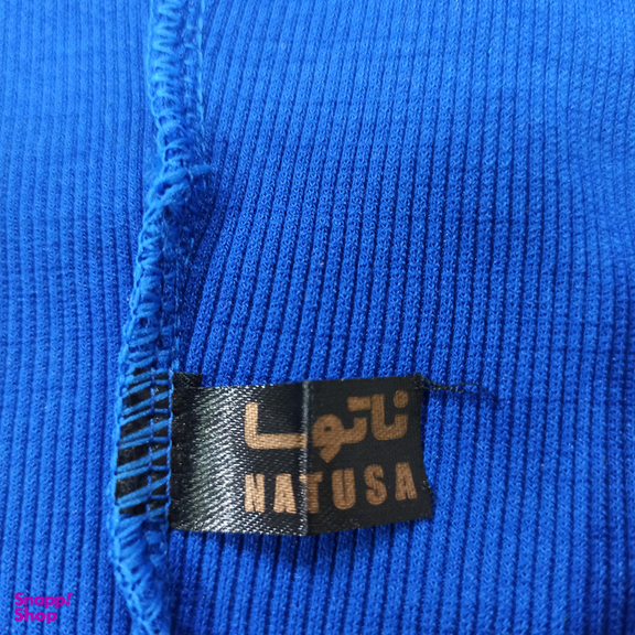 ست نیم تنه و شلوارک زنانه ناتوسا مدل NT817-2 رنگ آبی کاربنی