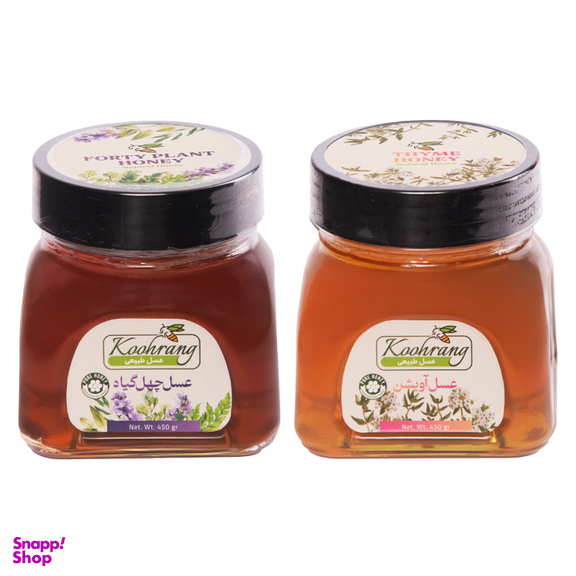 عسل طبیعی چهل گیاه و آویشن رویال کندو کوهرنگ وزن 450 گرم بسته 2 عددی