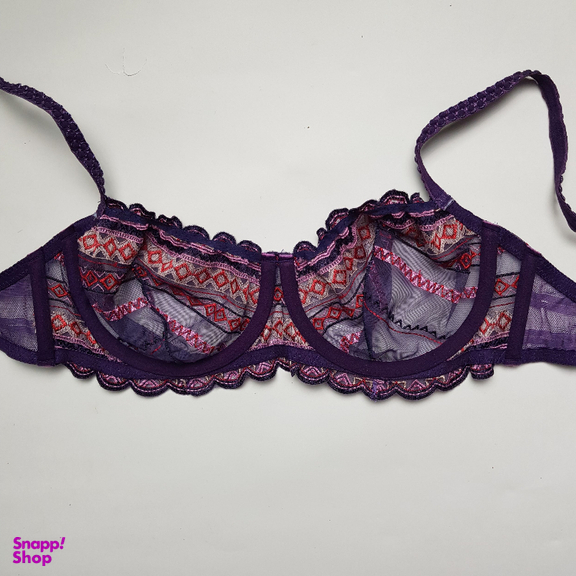 ست شورت و سوتین زنانه برتا مدل توری کد 2420PU رنگ بنفش