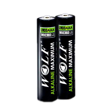 باتری نیم قلمی ولف مدل Alkaline LR03 بسته 2 عددی