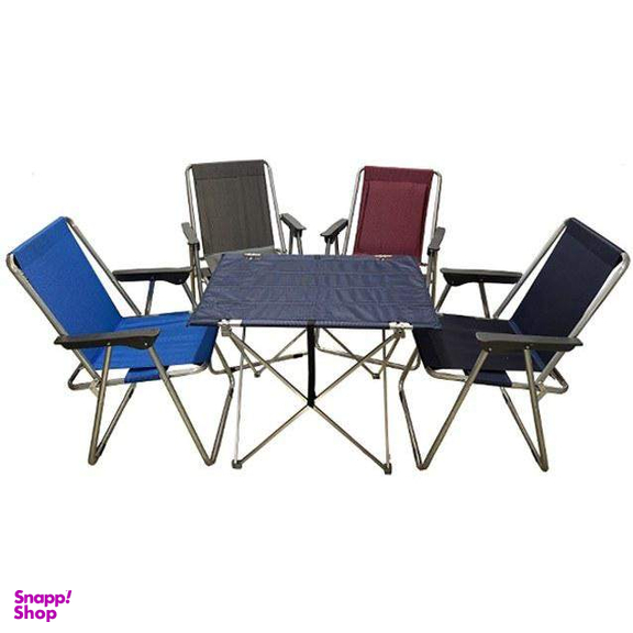 ست میز و صندلی سفری تاشو مدل KW مجموعه 5 عددی به همراه کیف حمل و نگهداری