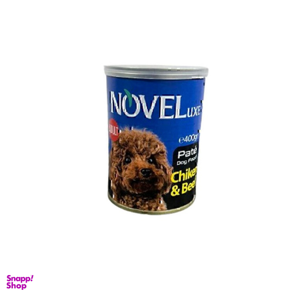 کنسرو سگ نوول لوکس مدل پته مرغ و گوشت وزن 400 گرم