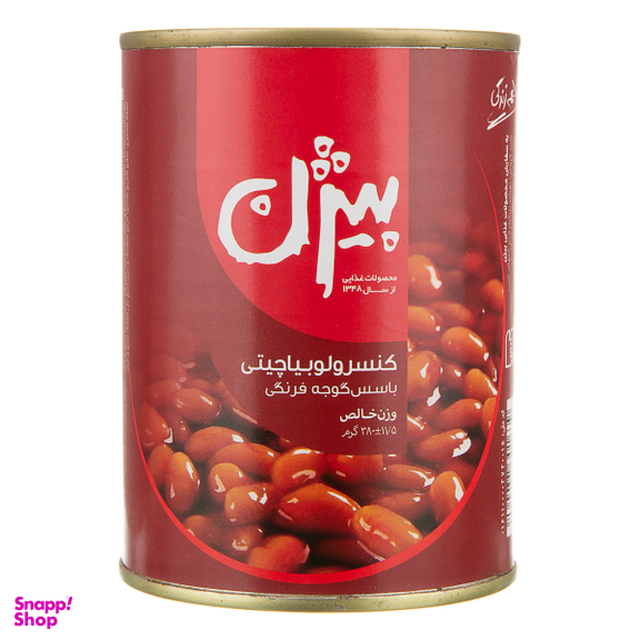 کنسرو لوبیا چیتی با سس گوجه فرنگی بیژن وزن 380 گرم