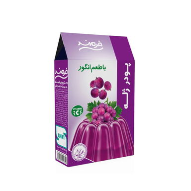 پودر ژله با طعم انگور فرمند وزن 100 گرم