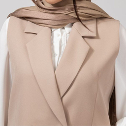 جلیقه رسمی زنانه برنس مدل نوژه رنگ نسکافه ای