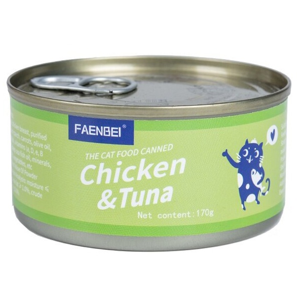 کنسرو گربه فنبی مدل نچرال طعم مرغ و تن وزن 170 گرم