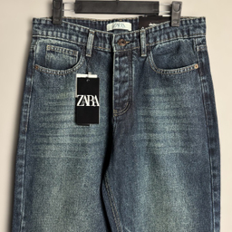 شلوار بگ مردانه طرح زارا کد 3630 رنگ آبی تیره