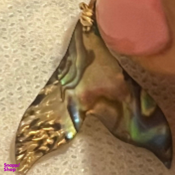 پلاک گردنبند طلا 18 عیار زنانه مدل دم وال صدفی