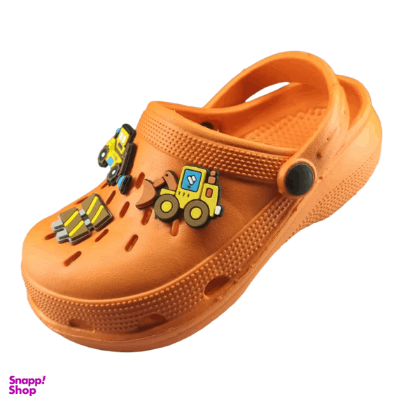 صندل بچگانه زیتون طرح کراکس مدل تراکتور رنگ نارنجی