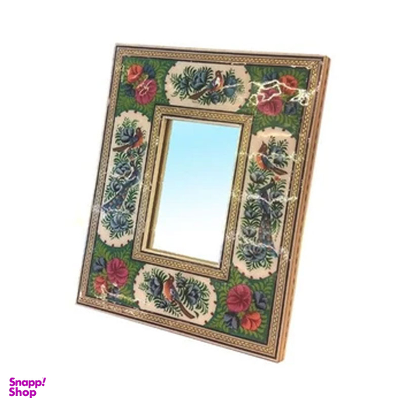 قاب آینه خاتم لوح هنر طرح گل و پرنده کد 1069