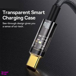 کابل دیتا 100 وات USB به Type-C باسئوس مدل Explorer Series Auto Power-Off طول 2 متر