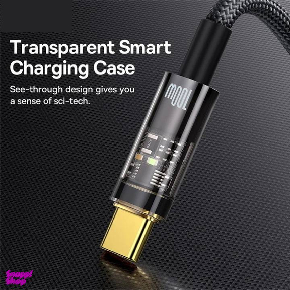 کابل دیتا 100 وات USB به Type-C باسئوس مدل Explorer Series Auto Power-Off طول 2 متر