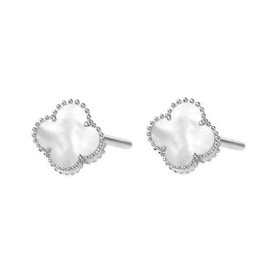 گوشواره نقره زنانه مدل ونکلیف سفید کد 049