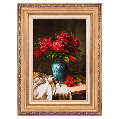 تابلو فرش دستباف سی پرشیا مدل گل در گلدان سفالی کد 903805