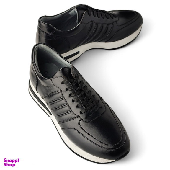 کفش کتانی زنانه چرم کاکتوس مدل WS۱۰۵۷ رنگ مشکی