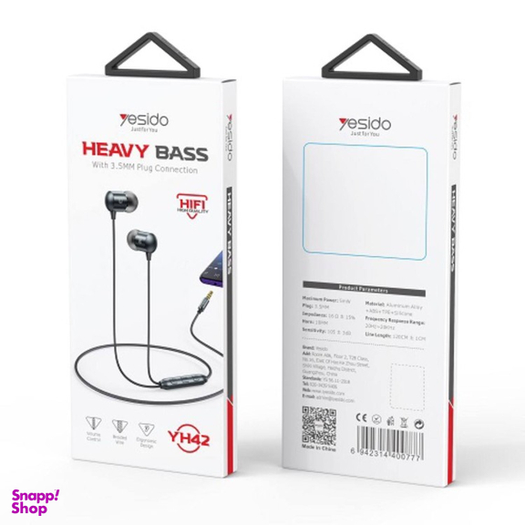 هندزفری باسیم یسیدو مدل YH42 طول 1.2 متر