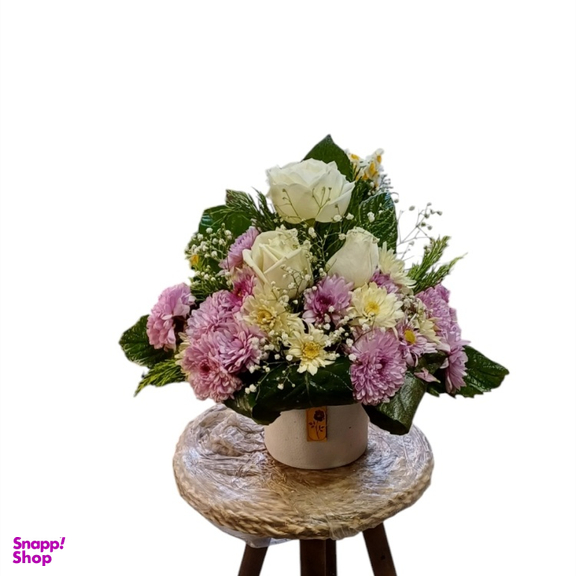 باکس گل طبیعی کد 20093 رنگ سفید