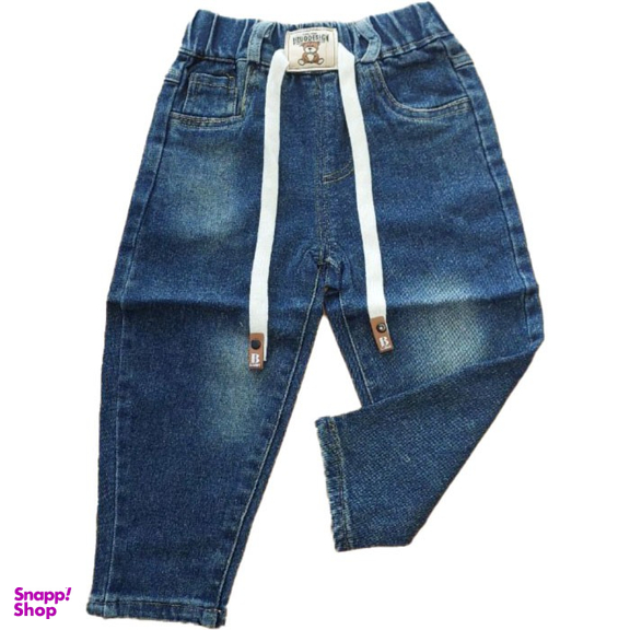 شلوار جین بچگانه مدل تدی رنگ آبی