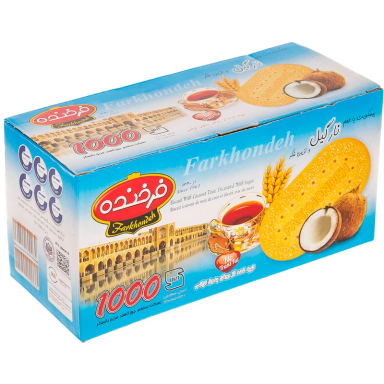 بیسکوییت نارگیلی فرخنده وزن 850 گرم