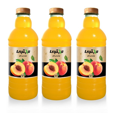 نوشیدنی هلو مجتبی حجم ۱ لیتر بسته 3 عددی