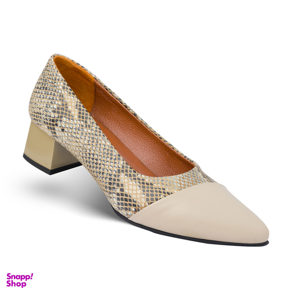 کفش زنانه چرم یلسان مدل آلیس کد 643-RTL رنگ کرم