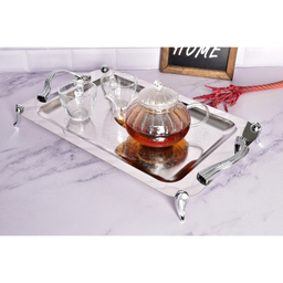 سینی بزرگ استیل پایه دار مات کد 4026