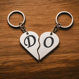 جاکلیدی گیلواره زراوشان مدل قلب دو تکه حرف D O