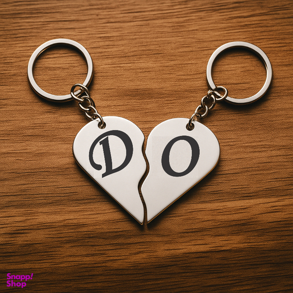 جاکلیدی گیلواره زراوشان مدل قلب دو تکه حرف D O