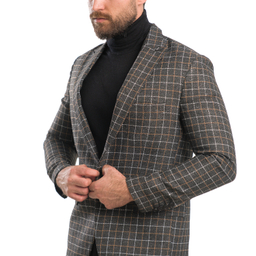 کت مردانه مدل چهارخانه درهم 2-2