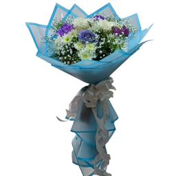 دسته گل طبیعی گلی کد 20090 رنگ آبی