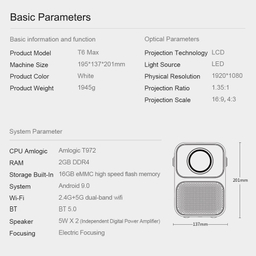 ویدئو پروژکتور شیائومی مدل WANBO T6 Max