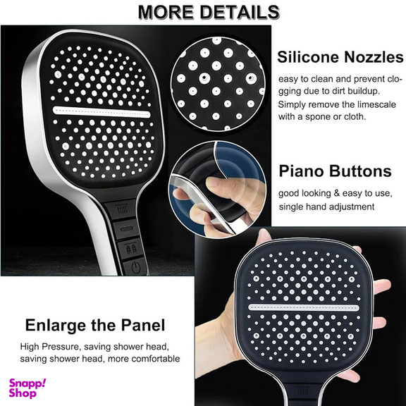 سردوش حمام پاپیروس مدل پیانویی چند حالته Titan