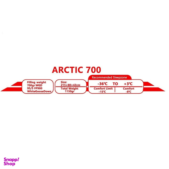 کيسه خواب پر 36- درجه پکینیو مدل ARCTIC 700