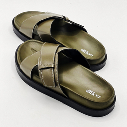 صندل مردانه دوریس مدل پدرام طبی کد 04 رنگ زیتونی