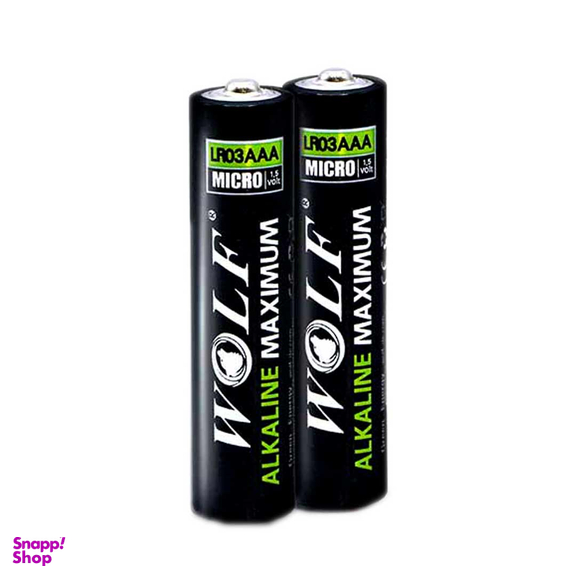 باتری نیم قلمی ولف مدل Alkaline LR03 بسته 2 عددی