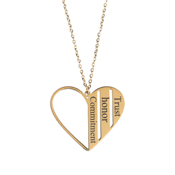 گردنبند زنانه گيلواره زراوشان مدل قلب دوستی کد A26 رنگ طلایی