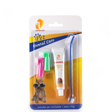 ست مسواک و خمیر دندان سگ مدل YZHTBRUSH