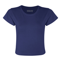 کراپ تیشرت آستین کوتاه زنانه ایزی دو مدل 3843059879 رنگ سرمه ای