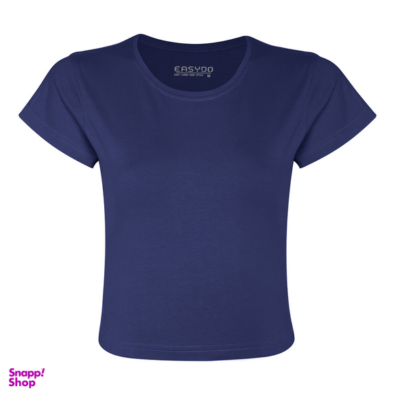 کراپ تیشرت آستین کوتاه زنانه ایزی دو مدل 3843059879 رنگ سرمه ای